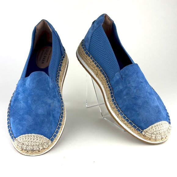 Cole Haan Cloudfeel Grandseries Blue Suede Espadrilles 8B - Picture 1 of 16
